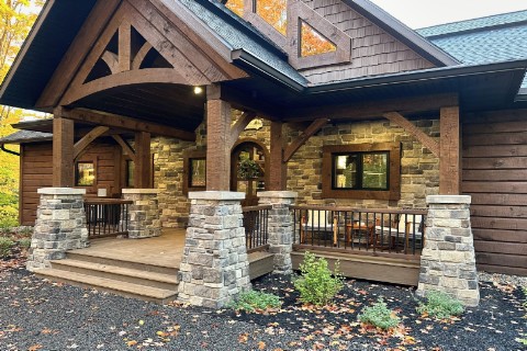 A Client Modified - Lakeside Vacation Timber Home Log Homes Photo Album
