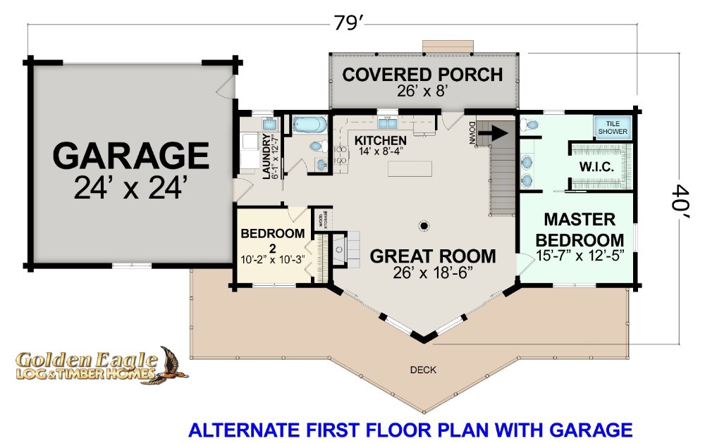 Alternate First Floor Plan with Garage
